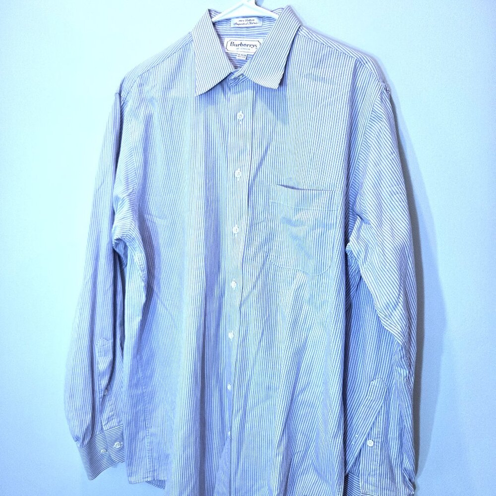 NWOT Vintage Burberrys Striped Dress Shirt Size 16